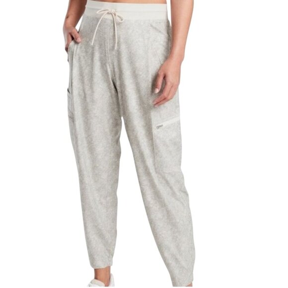 Athleta Venture Printed Jogger Pant Viper Gray Zip Pockets Size 8 - Picture 4 of 12
